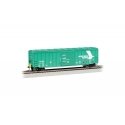 ACF 50`6` Outside-Braced Boxcar - Flashing Rear End Device - Ready to Run -- Berlin Mills Railway 266 (teal, white), HO, Bachman