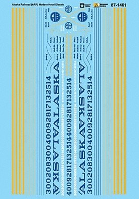 Railroad Decal Set -- Alaska Railroad ARR Modern Hood Diesels, N, Microscale Industries Inc 601461