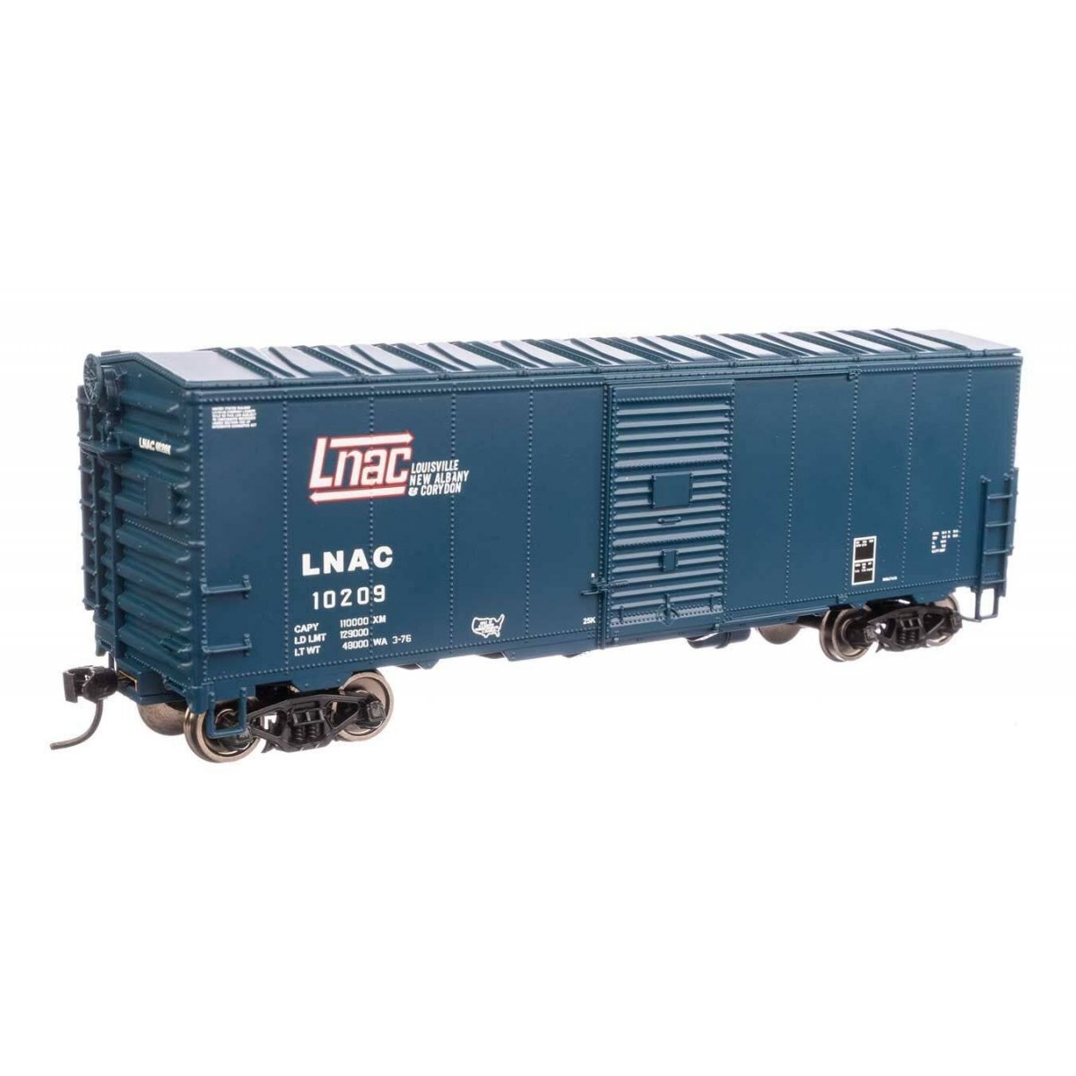 40′ Association of American Railroads Modernized 1948 Boxcar - Ready to Run -- Louisville, New Albany & Corydon LNAC 10209