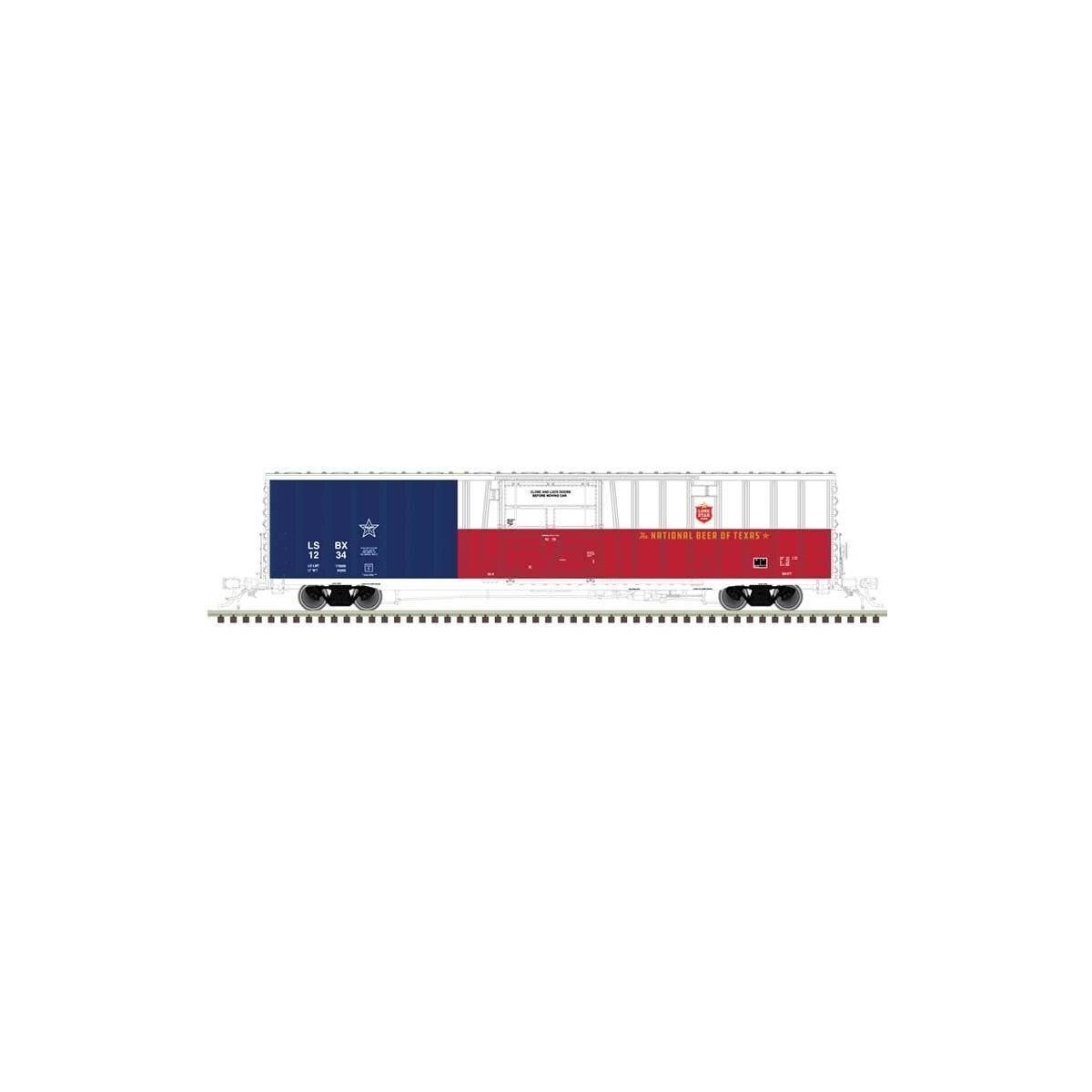 Class BX-177 62′ Beer Boxcar - Ready to Run -- Lone Star 1884 (red, white, blue)