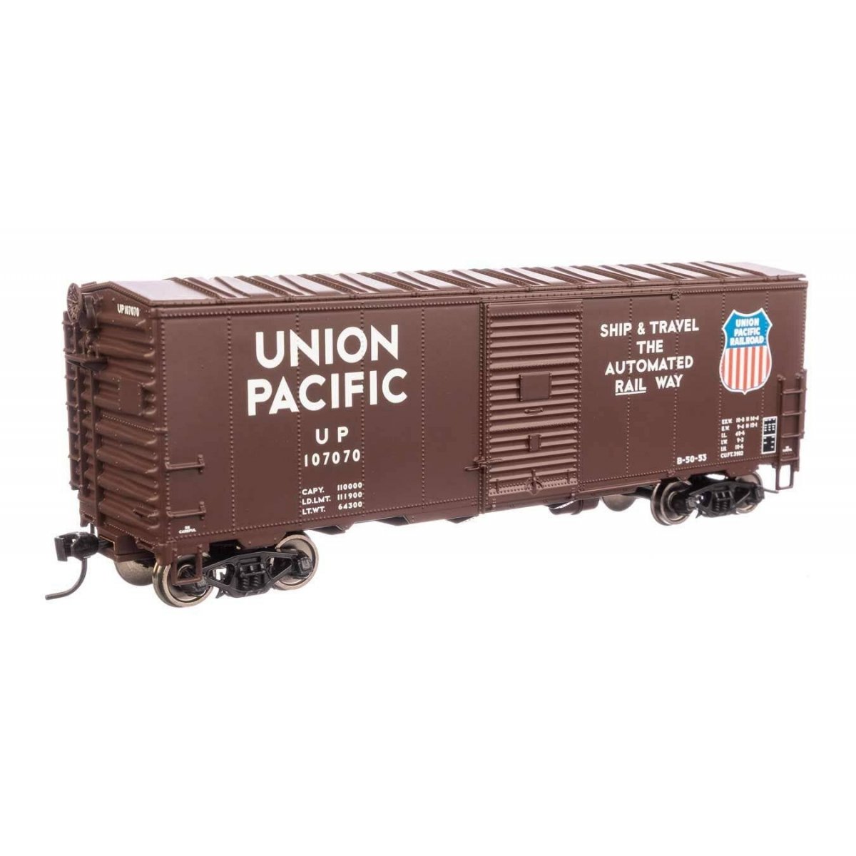 40′ Association of American Railroads Modernized 1948 Boxcar - Ready to Run -- Union Pacific(R) 107070