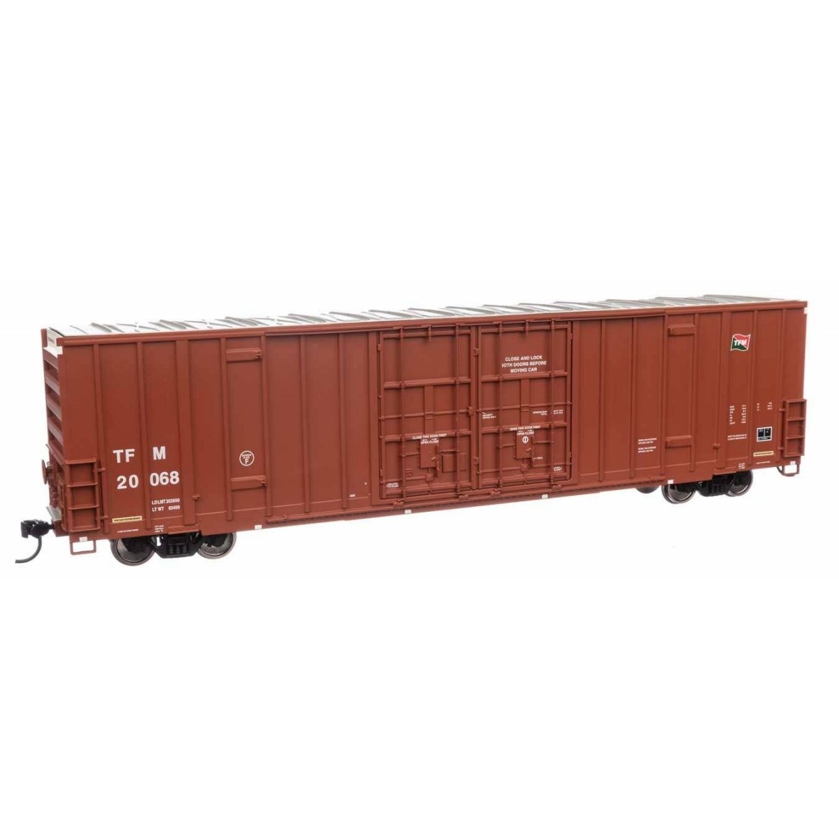 60′ High Cube Plate F Boxcar - Ready to Run -- Transportacion Ferroviaria Mexicana 20068