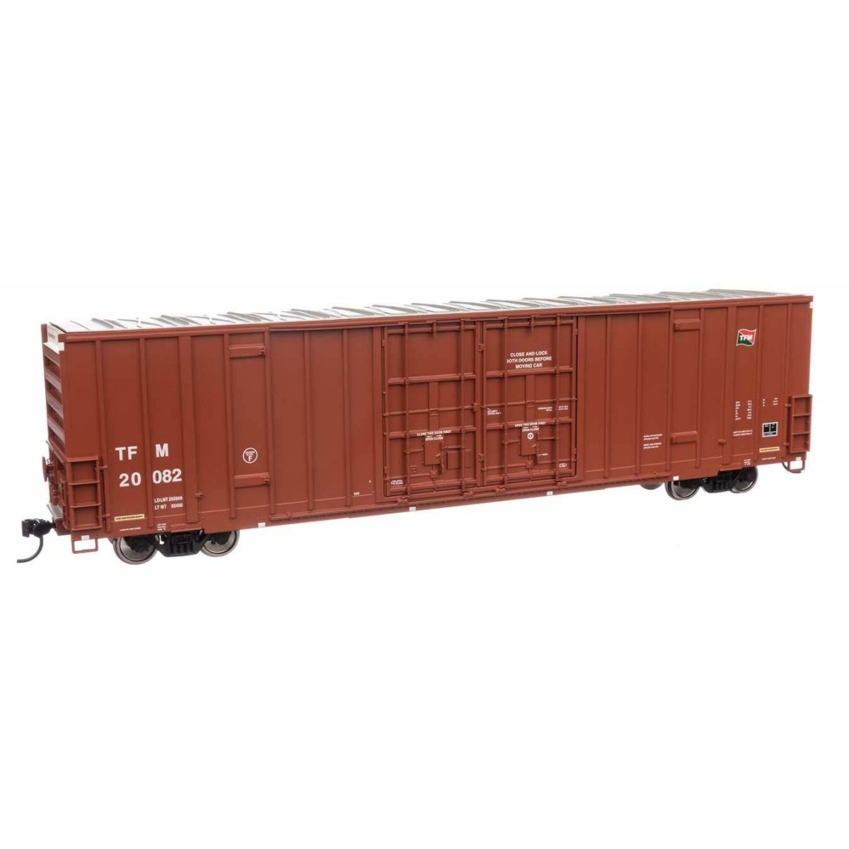 60′ High Cube Plate F Boxcar - Ready to Run -- Transportacion Ferroviaria Mexicana 20082