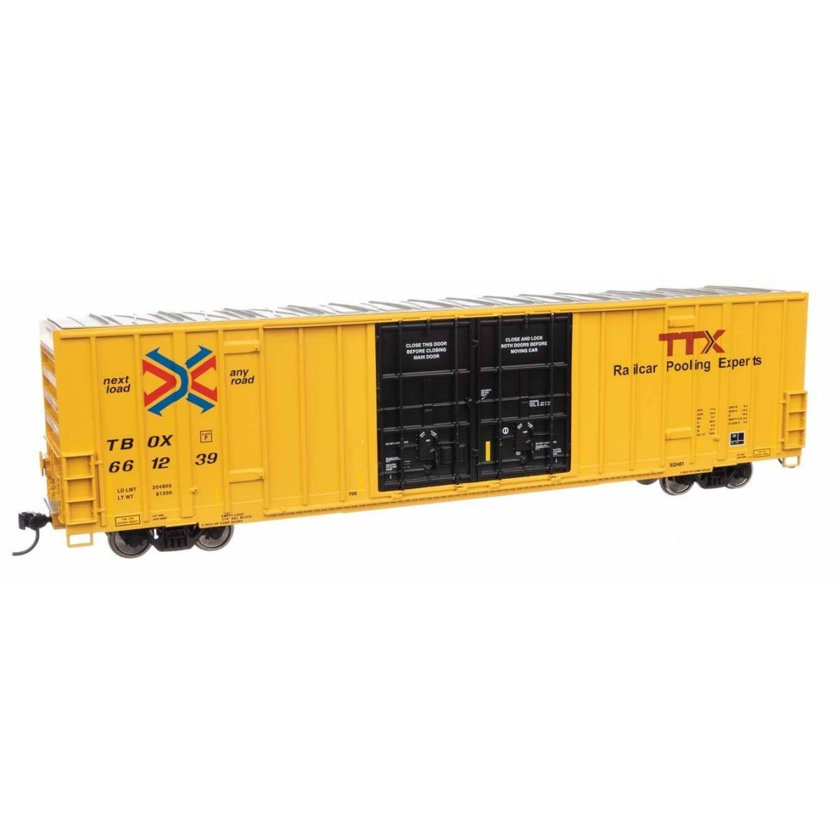 60′ High Cube Plate F Boxcar - Ready to Run -- TTX 661239