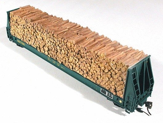 Cast Resin Freight Car Load -- Pulpwood for Walthers 52′ Cars (932-5780 Series), HO, Chooch Enterprises 7259