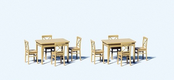 2 Tables & 8 Chairs, 1/50, Preiser Kg 68281