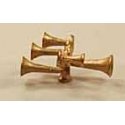 Air Horns (Unpainted Brass Casting) -- Nathan P53 Forward and 2 Back, HO, Cal Scale 564