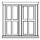 Dbl 4-pane window 4/, HO, Alexander Scale 2505