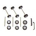 Sport Tire w/Axle Set -- Includes 3 Pair of Tires, 3 Axles, and 2 Spoilers, HO, Busch Gmbh & Co Kg 49950