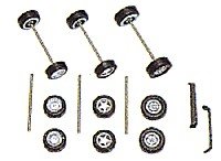 Sport Tire w/Axle Set -- Includes 3 Pair of Tires, 3 Axles, and 2 Spoilers, HO, Busch Gmbh & Co Kg 49950