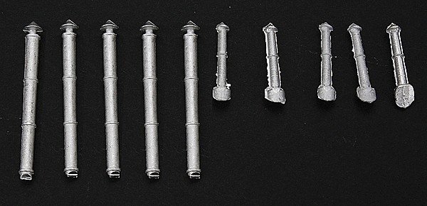 Assorted Smoke Stacks -- pkg(10), HO, Bar Mills LLC 204