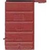 Replacement Doors High Tackboard -- 6′ 5-Panel Superior Doors (Red Oxide) 2 Pair, HO, Kadee Quality Products 2205