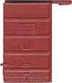 Replacement Doors High Tackboard -- 6′ 5-Panel Superior Doors (Red Oxide) 2 Pair, HO, Kadee Quality Products 2205