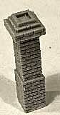 Decorative Square Brick Chimney -- Unpainted Cast Resin 1-5/16′ 3.3cm Tall pkg(3), HO, Bar Mills LLC 2038