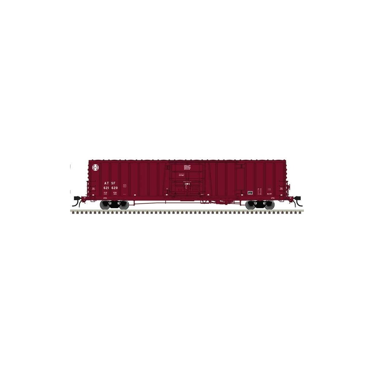 Class BX-177 Plug-Door Boxcar - Ready to Run - Master(R) -- Santa Fe 621657 (1995 Repaint Boxcar Red, White, 24′ Circle Cross 