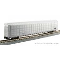 Aluminum Enclosed Auto Carrier 4-Pack - Ready to Run -- Canadian Pacific 546014, 546056, 546128, 546274 (silver, black), N, Kato