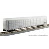 Aluminum Enclosed Auto Carrier 4-Pack - Ready to Run -- Canadian Pacific 546014, 546056, 546128, 546274 (silver, black)