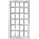 Rico Engine House Windows -- 24-Pane, Scale 4 x 8′ 122 x 244cm pkg(3), O, Grandt Line Products Inc 3712