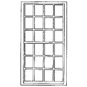 Rico Engine House Windows -- 24-Pane, Scale 4 x 8′ 122 x 244cm pkg(3), O, Grandt Line Products Inc 3712