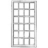Rico Engine House Windows -- 24-Pane, Scale 4 x 8′ 122 x 244cm pkg(3), O, Grandt Line Products Inc 3712