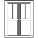 Double-Hung Windows -- 2-Over-1, Scale 42 x 62′ 107 x 157cm pkg(6), HO, Grandt Line Products Inc 5286