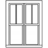 Double-Hung Windows -- 2-Over-1, Scale 42 x 62′ 107 x 157cm pkg(6), HO, Grandt Line Products Inc 5286