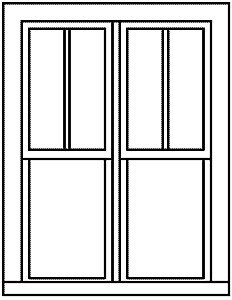 Double-Hung Windows -- 2-Over-1, Scale 42 x 62′ 107 x 157cm pkg(6), HO, Grandt Line Products Inc 5286