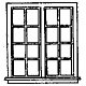 Windows -- Double, 16-Pane, Scale 59 x 64′ 150 x 163cm pkg(4), HO, Grandt Line Products Inc 5222