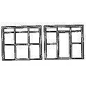 Warehouse/Factory Office Door and Window Set -- Scale 115 x 97′ 292 x 246cm pkg(2), N, Grandt Line Products Inc 8014