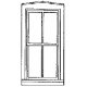 Double-Hung Windows -- Four-Pane, Scale 33 x 65′ 83.8 x 165cm pkg(4), O, Grandt Line Products Inc 3720
