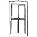Double-Hung Windows -- Four-Pane, Scale 33 x 65′ 83.8 x 165cm pkg(4), O, Grandt Line Products Inc 3720