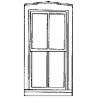 Double-Hung Windows -- Four-Pane, Scale 33 x 65′ 83.8 x 165cm pkg(4), O, Grandt Line Products Inc 3720