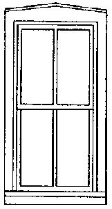 Double-Hung Windows -- Four-Pane, Scale 33 x 65′ 83.8 x 165cm pkg(4), O, Grandt Line Products Inc 3720