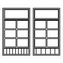 Windows -- Store Window, Scale 65 x 115′ 165 x 292cm pkg(4), HO, Grandt Line Products Inc 5138