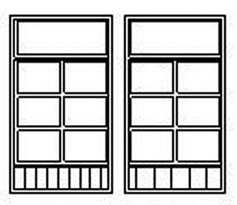 Windows -- Store Window, Scale 65 x 115′ 165 x 292cm pkg(4), HO, Grandt Line Products Inc 5138