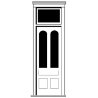 Plastic Doors -- With Transom, HO, Durango Press 62