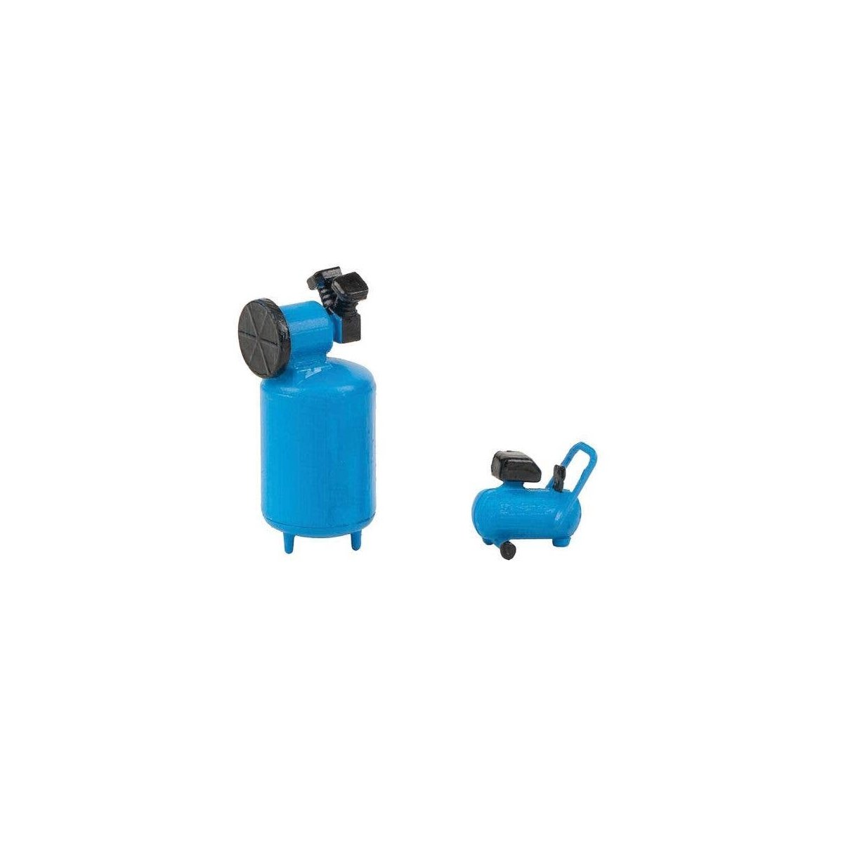 Workshop Air Compressors -- 2 Different Styles (blue), HO, Faller Gmbh 180977