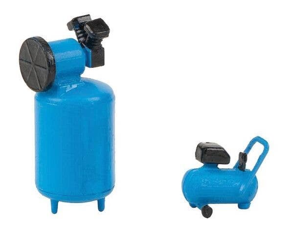 Workshop Air Compressors -- 2 Different Styles (blue), HO, Faller Gmbh 180977