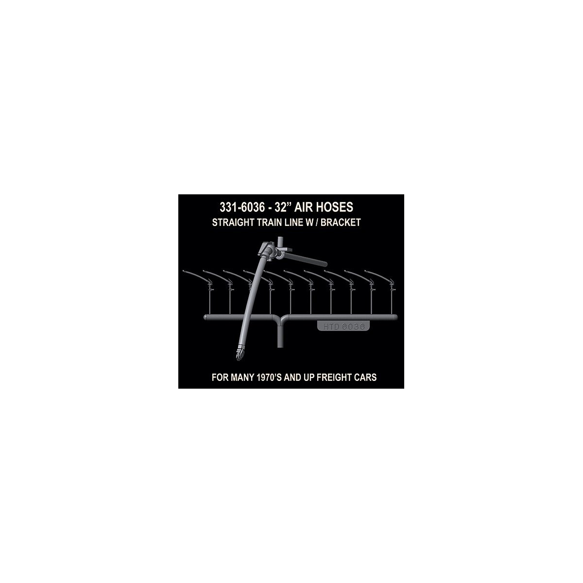 Brake Hose Set (Rubber) -- For Standard Freight Cars - 26′ (1970s-Present), HO, Hi-Tech Details 6036