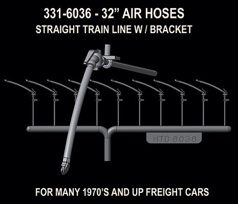 Brake Hose Set (Rubber) -- For Standard Freight Cars - 26′ (1970s-Present), HO, Hi-Tech Details 6036