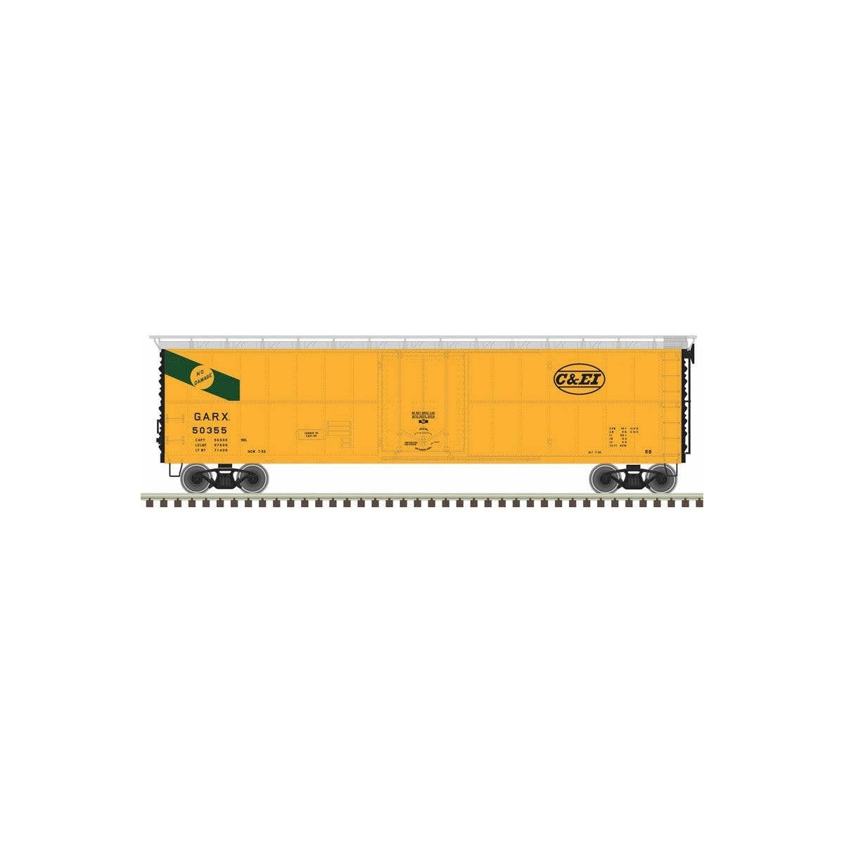 GARX Insulated 50′ Boxcar (Reefer) - Ready to Run - Master(R) -- Chicago & Eastern Illinois 50351 (yellow, black)