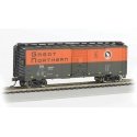 Pullman-Standard PS-1 40′ Steel Boxcar - Ready to Run - Silver Series(R) -- Great Northern 2357 (green, orange), HO, Bachmann 