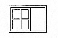 Window 8-Pane -- Sliding Outfit Car, O, Grandt Line Products Inc 26