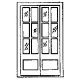 Door -- 6` 9` Assay Office Double Door w/12-Pane Window, HO, Grandt Line Products Inc 5022