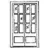Door -- 6` 9` Assay Office Double Door w/12-Pane Window, HO, Grandt Line Products Inc 5022