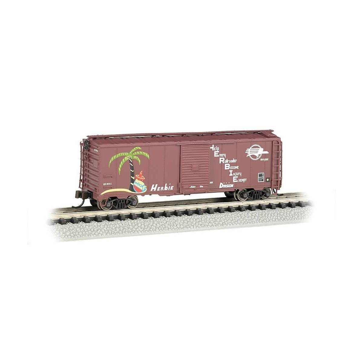AAR 40′ Steel Boxcar - Ready to Run - Silver Series(R) -- Missouri Pacific Herb-1 (Boxcar Red, Herbie Safety Car)