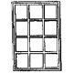 Window -- Single-Sash, 12-Pane, Scale 72 x 103′ 183 x 262cm pkg(4), HO, Grandt Line Products Inc 5077