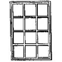 Window -- Single-Sash, 12-Pane, Scale 72 x 103′ 183 x 262cm pkg(4), HO, Grandt Line Products Inc 5077