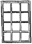 Window -- Single-Sash, 12-Pane, Scale 72 x 103′ 183 x 262cm pkg(4), HO, Grandt Line Products Inc 5077