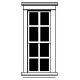 Plastic Double-Hung Windows -- 8-Pane, Tall pkg(4), HO, Durango Press 60